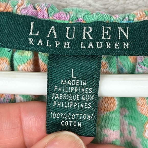 LAUREN RALPH LAUREN Paisley Shirt Cap Sleeve Large - Picture 3 of 13
